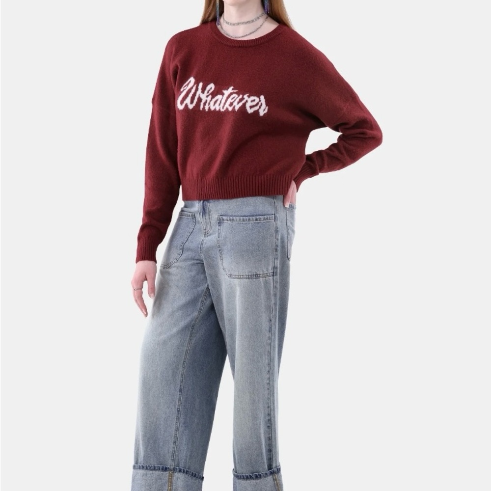 No Boundaries Red and White Cozy Cardigan Sweater